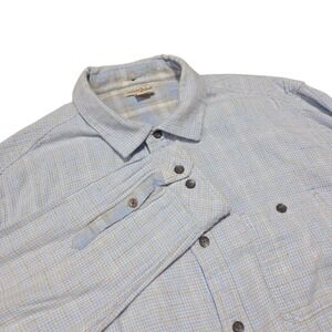 Carbon2Cobalt Plaid Flannel Shirt Long Sleeve Button Up Light Blue Mens Casual L